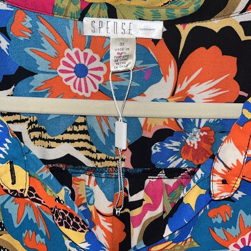 “Spense” hi-low tropical floral dress/tunic/cover-up will fit many sizes up 2 3X - Picture 5 of 10